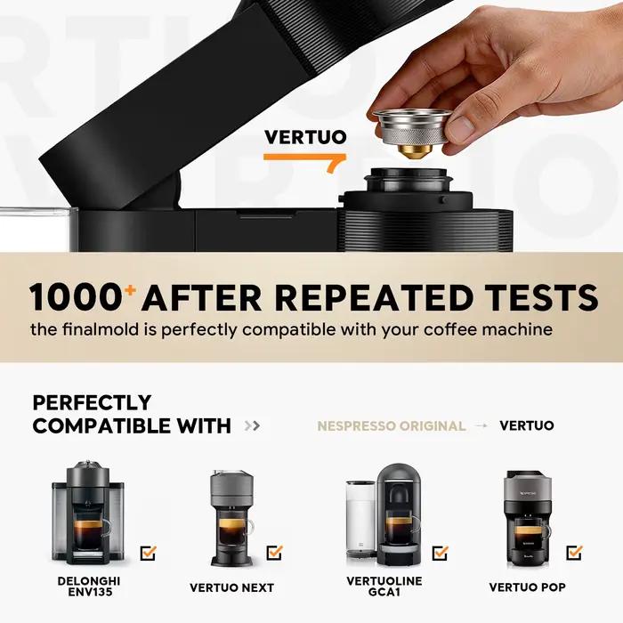 Adaptateur de capsule de café réutilisable pour Nespresso Vertuo Pop / VertuoLine Next – Se transforme en accessoire compatible avec les dosettes Vertuo