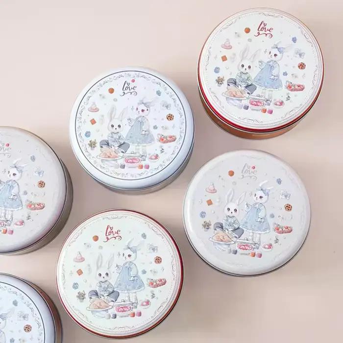 Boîtes à bonbons en métal imprimées de dessins animés de lapins