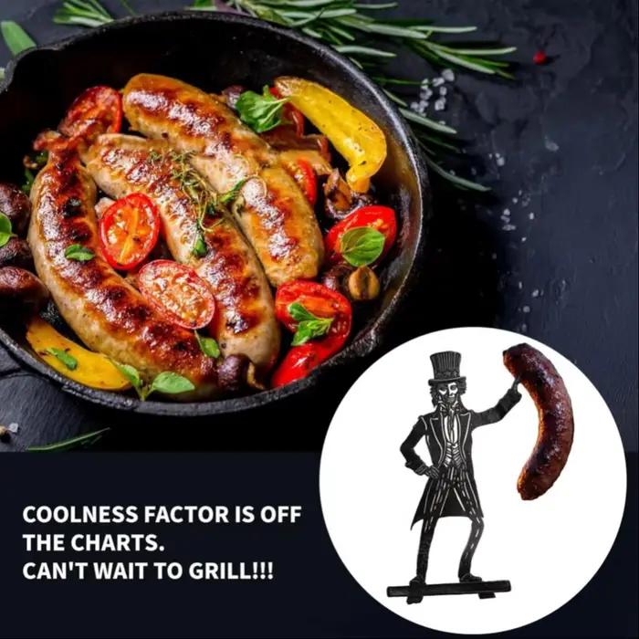 Outil de barbecue en acier robuste pour hot dogs amusants et résistant à la corrosion pour grillades en plein air et occasions spéciales