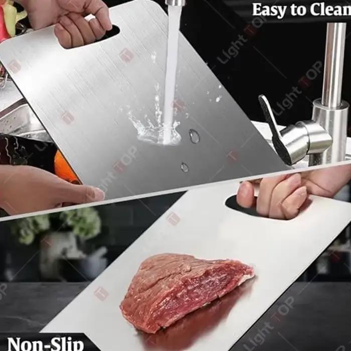 Planche à découper de cuisine en acier inoxydable