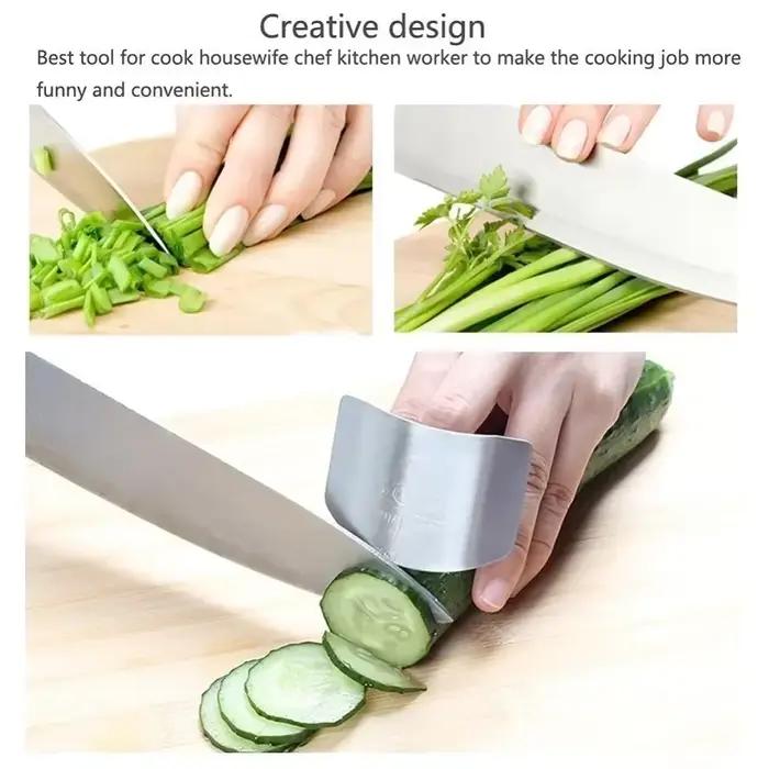 1 pièce Protège-doigts de cuisine en acier inoxydable