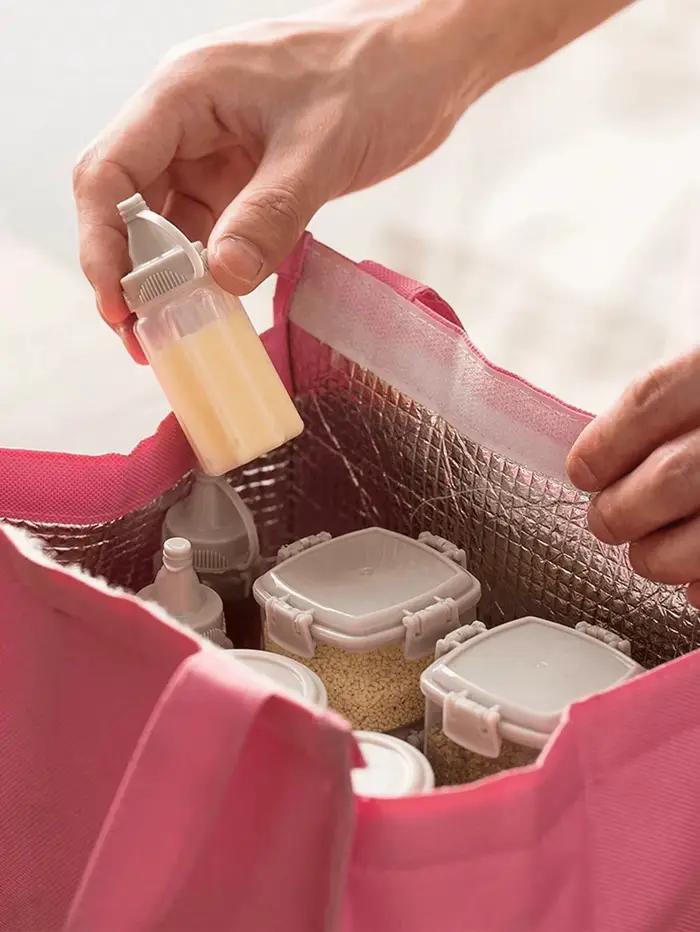 2/4/6 pièces Bouteilles à sauce portables en PP Mini pots à condiments translucides étanches pour le camping en plein
