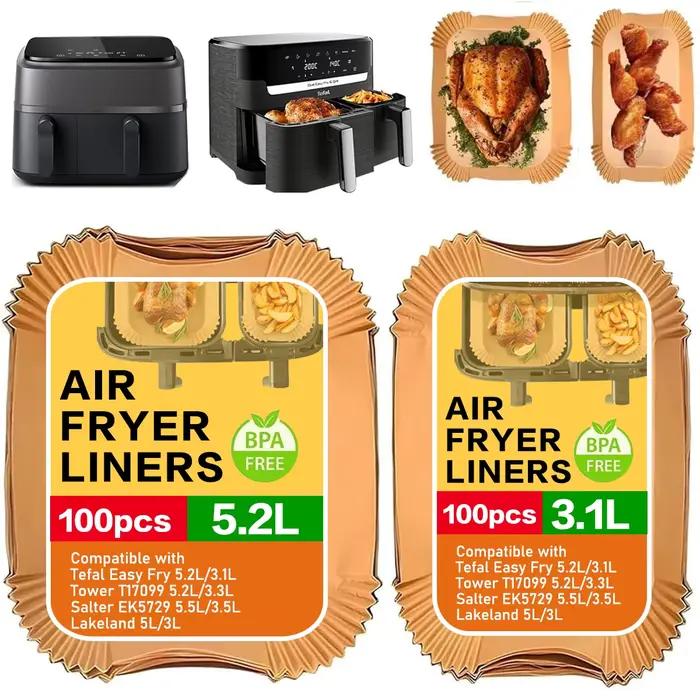 Papier parchemin pour friteuse à air, papier parchemin compatible avec Moulinex EZ901820 5,2/3,1 L, série 3000,Cecotec 5,5/3,5L