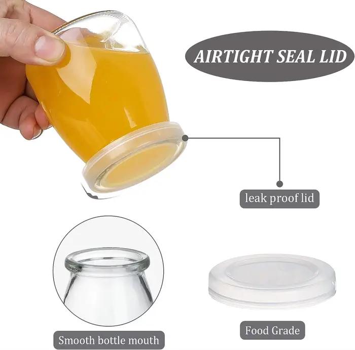 Pots en verre transparents rouges pour yaourt, confitures, gelée, pudding et mousse à offrir pour la maison et la cuisine