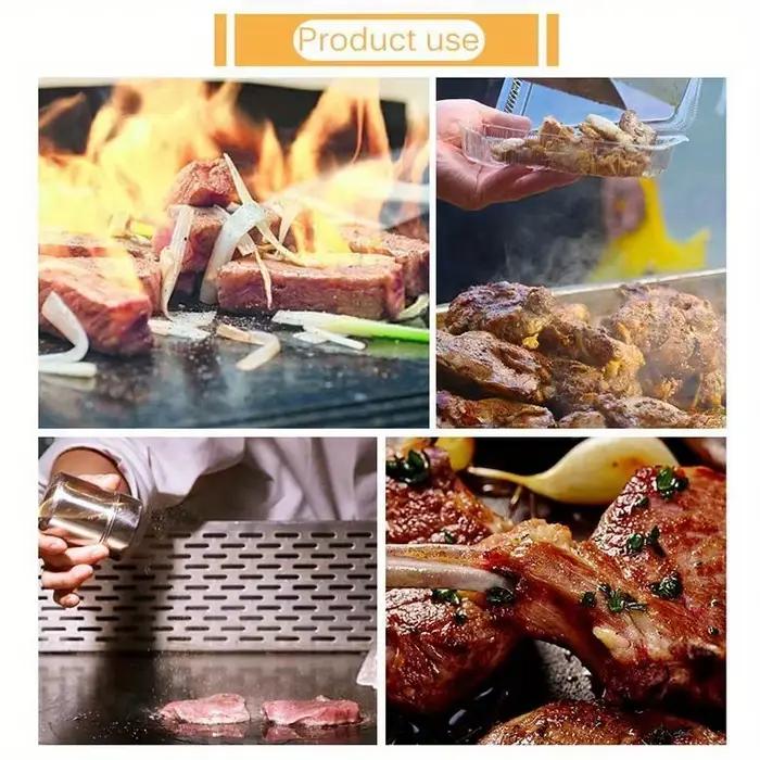 Kit d'accessoires de gril professionnel en acier inoxydable avec spatules, flipper plat et plaque de cuisson pour barbecues, pâtisseries et pizzas occasions familiales et amicales