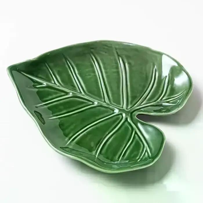Porte-spatule en céramique, porte-cuillère de comptoir de cuisine, Design de feuilles mignonnes, porte-couverts multifonctionnel