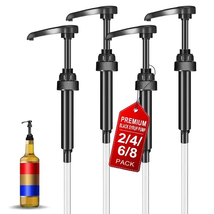 Distributeur de sirop à café, lot de 2/4/6/8 pompes à sirop pour bouteille de sirop de 750 ml/25,4 oz, pompes noires pour bouteille de sirop à café