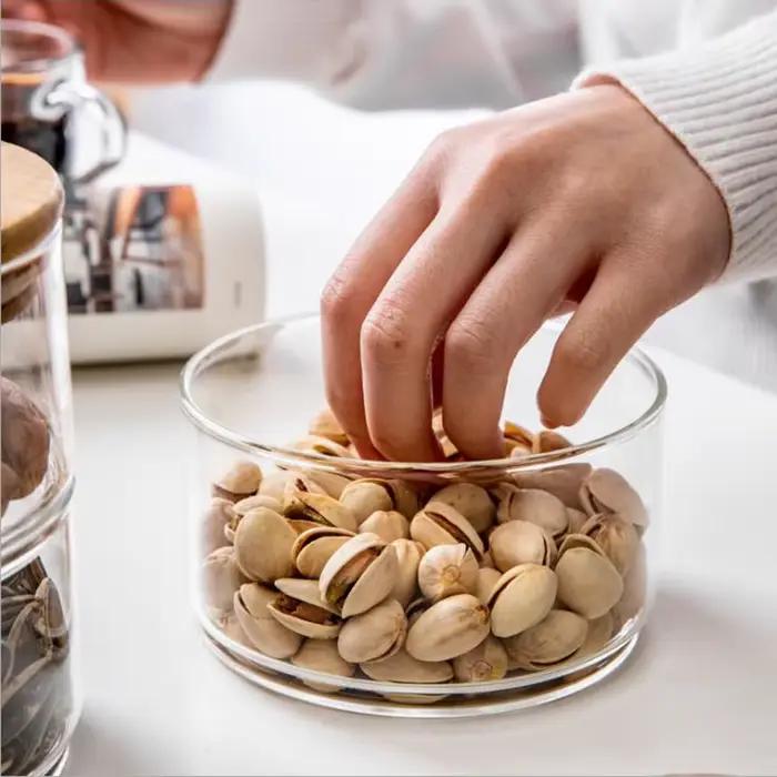 Bol en verre à salade japonais avec couvercle, pot de stockage de fruits, Tupperware empilable, organisateur de stockage des aliments, conteneurs de réfrigérateur de cuisine