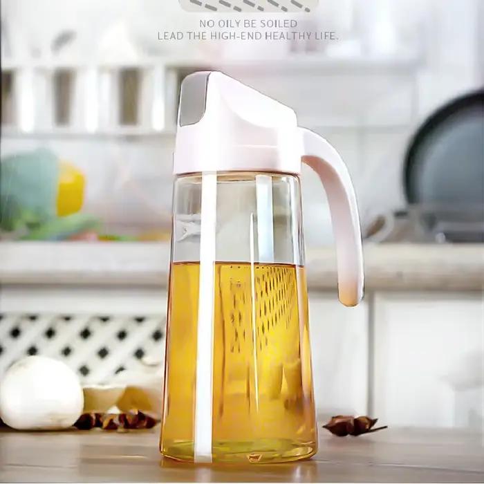 Bouteilles à ouverture automatique pour huile et vinaigre, récipient d'huile d'olive, miel, bouteille d'huile en verre de cuisine de 300/600/630ML