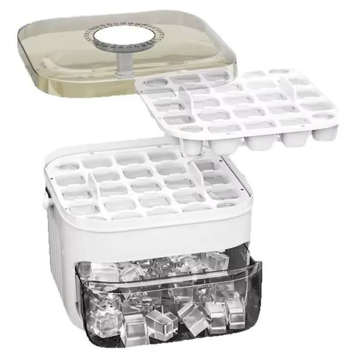 Bac à glaçons 50 cubes, double couche, grande capacité, avec couvercle à pression facile, pour réfrigérateur domestique