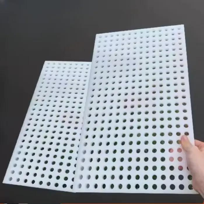 Panneau en plastique PP blanc de qualité alimentaire, panneau perforé à trou circulaire creux, panneaux imperméables résistants au soleil et aux acides et aux alcalis