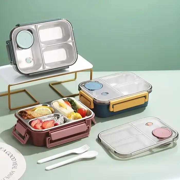 Boîte à déjeuner portable isotherme 850ml pour enfant et adulte, boîte à bento acier inoxydable réutilisable, idéale pour le travail, l'école ou les voyages