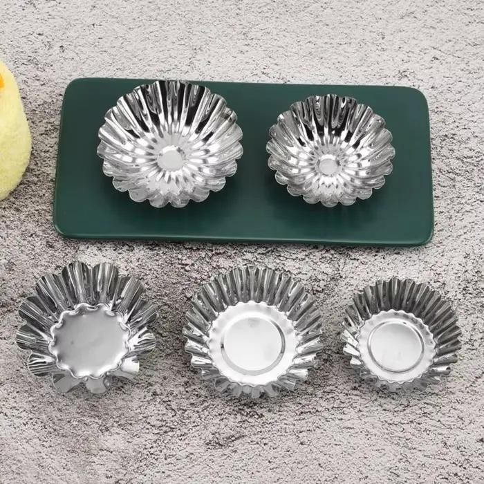 Moules à tarte aux œufs en acier inoxydable antiadhésifs pour desserts, muffins à fleurs et autres créations sucrées occasions spéciales