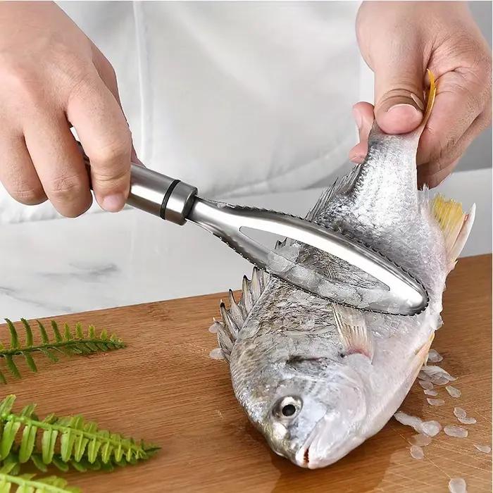 Nettoyeur d'écailles de poisson en acier inoxydable, grattoir, éplucheur, outil, peau de poisson, rasoir, dissolvant, livres, brosse