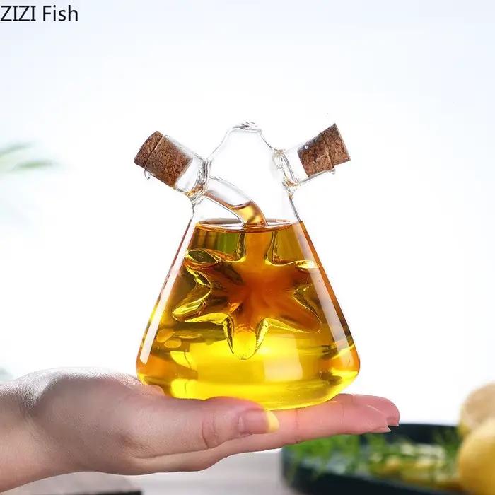 Bouteille en verre à double couche pour condiments et assaisonnement, bocaux scellés, outils de cuisine, stockage d'huile et de