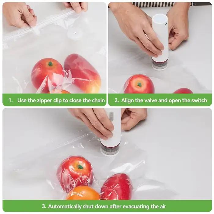 Sacs sous vide réutilisables pour aliments A69E40 (S+L) compatibles avec Chef Preserve et la plupart des scelleuses sous vide