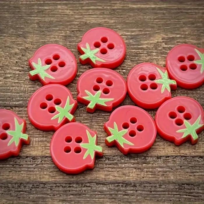 Boutons à 4 trous au Design tomate mignon