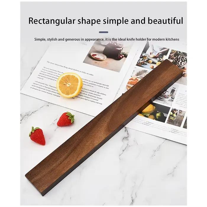 BABQ 2X bande de bois porte-couteau magnétique support mural pour couteaux en métal bloc