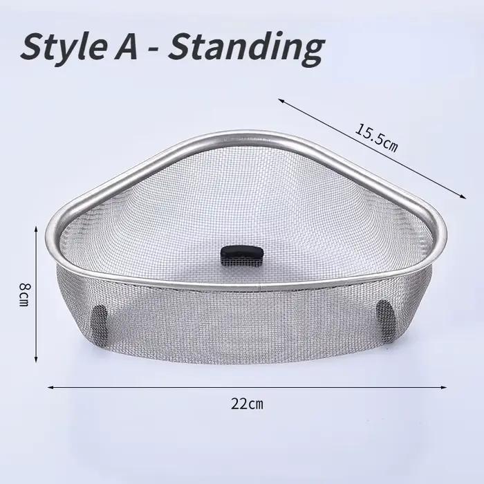 Panier de vidange d'évier de cuisine en acier inoxydable, Triangle pour aliments et légumes, filtre à œufs, organisateur de rangement, étagère de cuisine, égouttoir