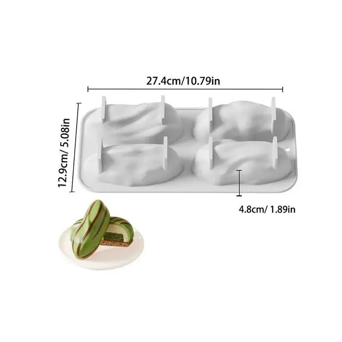 Moule en silicone de qualité alimentaire à 4 cavités en forme de pistache, moules en polycarbonate pour gâteaux à la mousse au chocolat, desserts, outil de pâtisserie