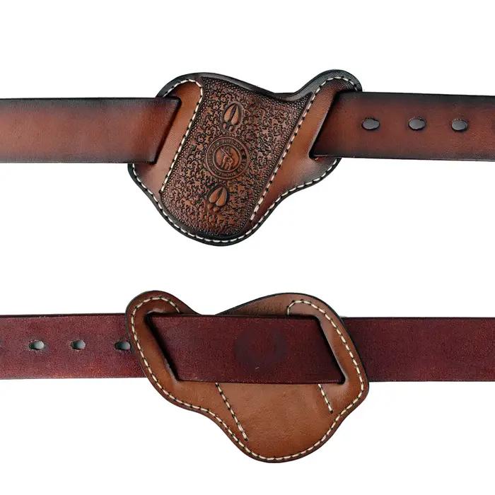 Étui pour couteau pliant en cuir Tourbon Carve, pochette EDC avec boucle de ceinture, marron (les couteaux ne sont pas inclus)
