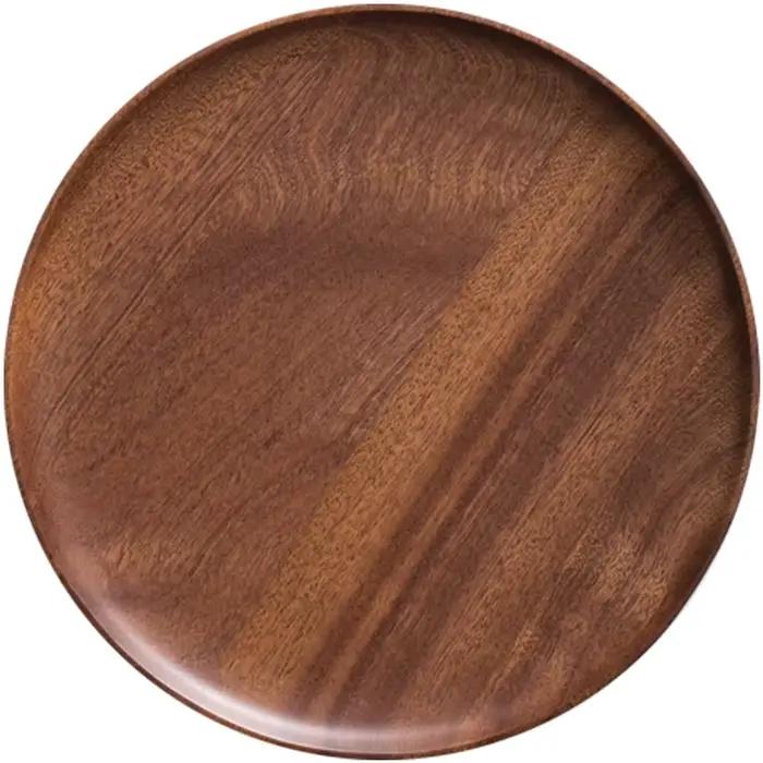 Assiette ronde en bois de Style japonais