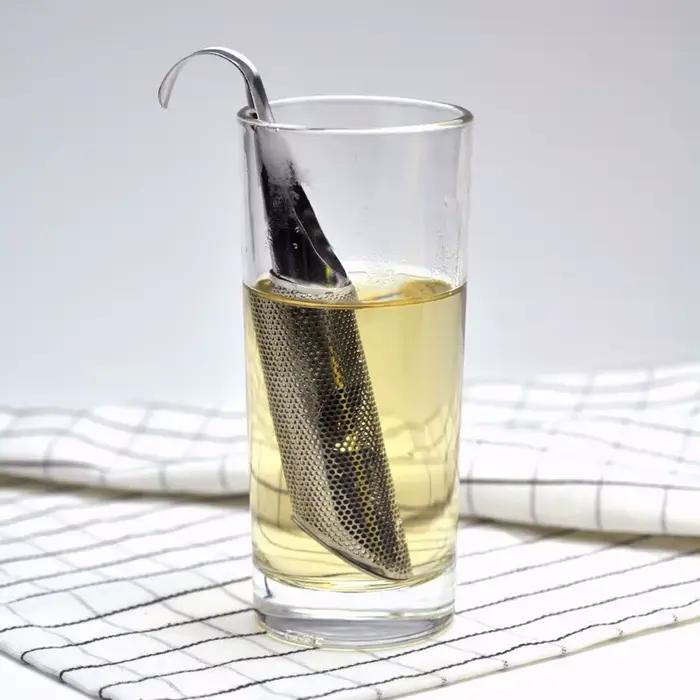 Filtre à thé en acier inoxydable gris clair pour infusion de thé vert, noir, pu-erh et autres tasses, bols et mini théières occasions quotidiennes et cadeaux