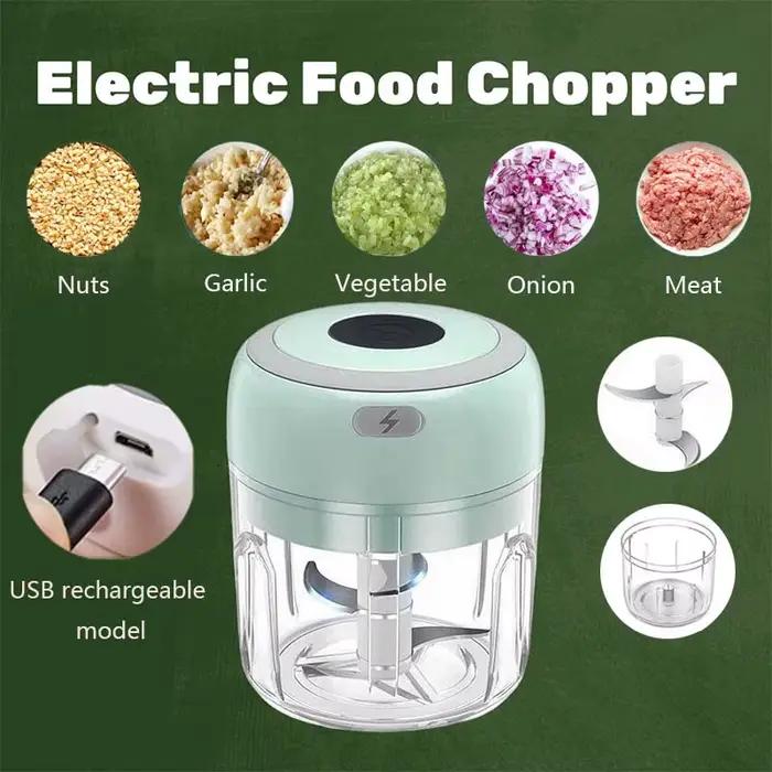 Hachoir électrique de cuisine de 250ML, Mini broyeur de nourriture USB, hachoir à viande Portable, hachoir à légumes pour la cuisine et l'extérieur