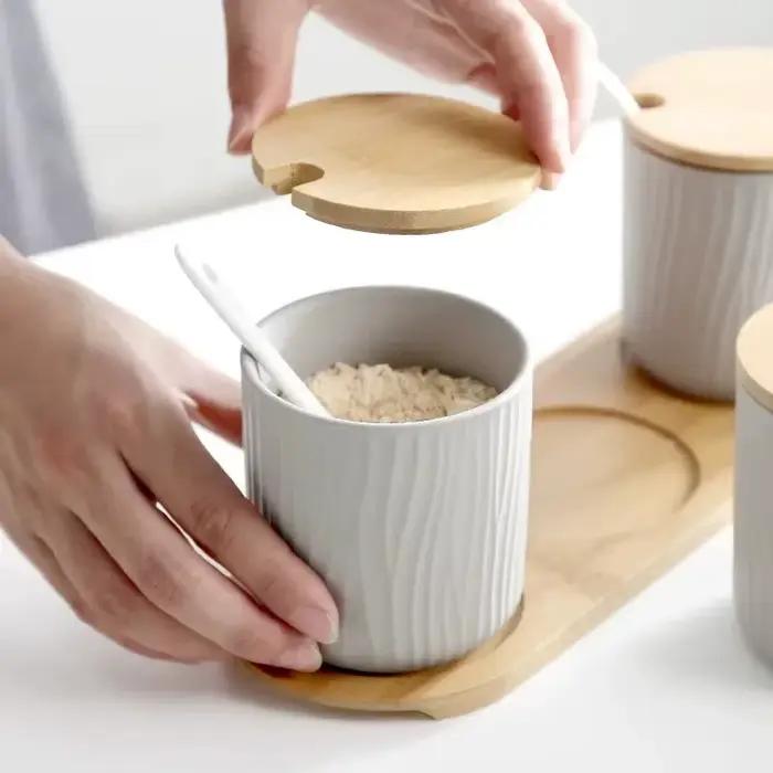 Boîtes d'assaisonnement créatives en céramique, boîtes d'assaisonnement HI, pots de sel à usage domestique