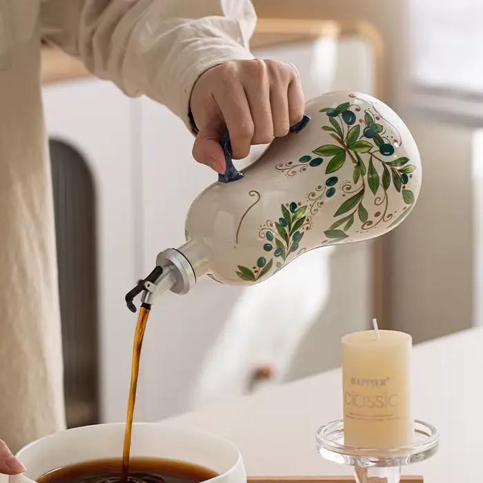 Bouteille créative en céramique pour vinaigre et huile
