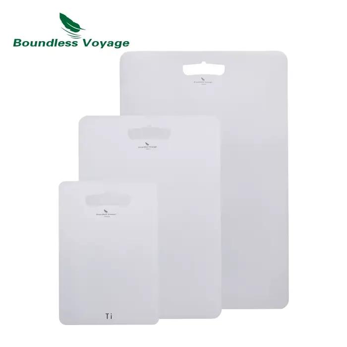Planche à découper en titane de 1,5 mm, planche à découper ultra fine et légère pour la cuisine, le camping, les voyages, parfaite pour la viande et les légumes