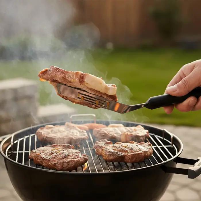 Spatule de gril en acier inoxydable, conception creuse, poignée Anti-brûlure, pelle à Steak frit, Mini spatule rectangulaire pour serveur de tarte, Lasagne