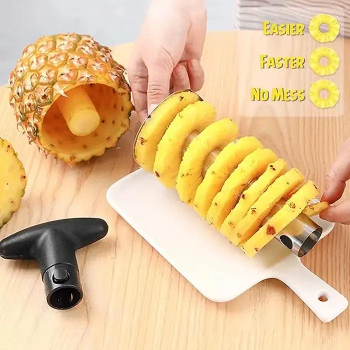 Stainless Steel Pineapple Corer and Slicer Pineapple Silcer Peeler Pineapple Corer Slicer Fruit Cutter Kitchen Gadget Accessorie