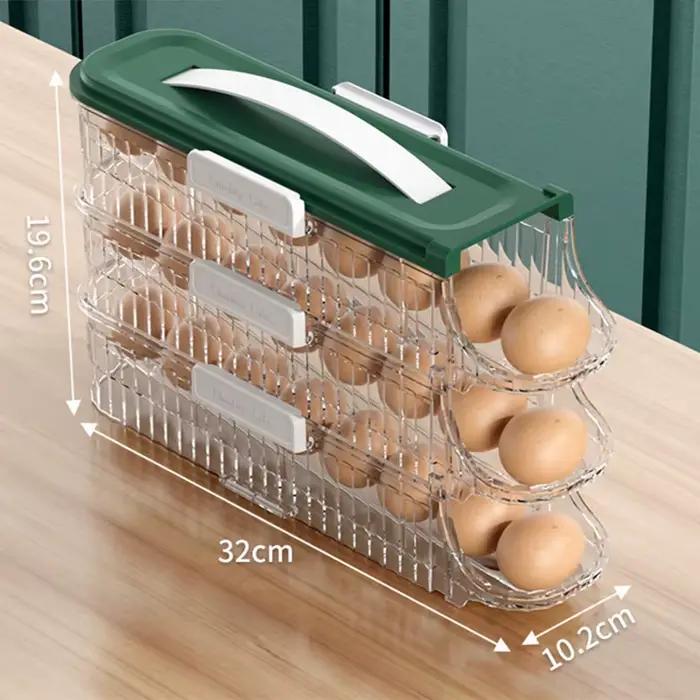 Boîte à Œufs Élégante Pour Rangement Pratique et Organisé Cuisine Hermétique Conteneur Alimentaire Défilement Automatique