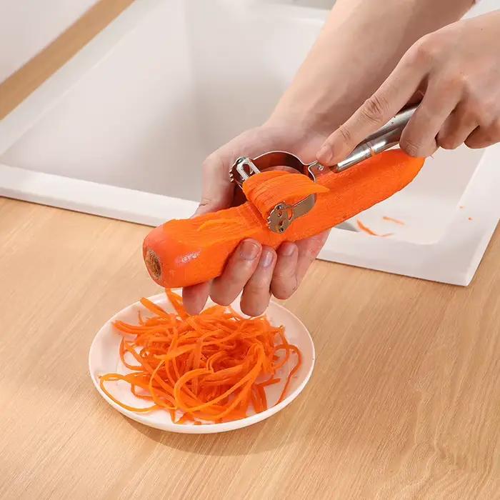 Couteau à éplucher en acier inoxydable, grattoir multifonction domestique, éplucheur de fruits et légumes, éplucheur de pommes de terre et broyeur