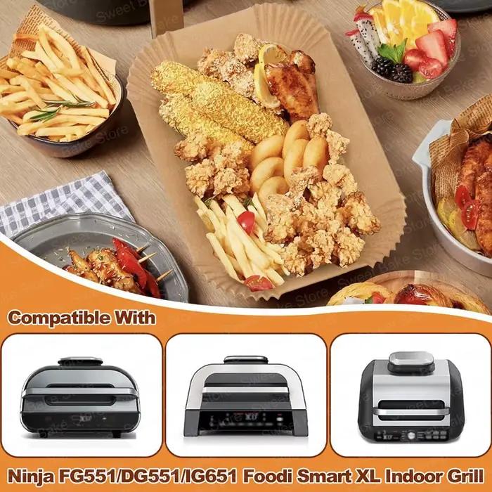 Grands doublures en papier parchemin jetables pour friteuse à air Ninja Foodi Max Health Grill et AG551EU/AG651UK, accessoires pour friteuse à air