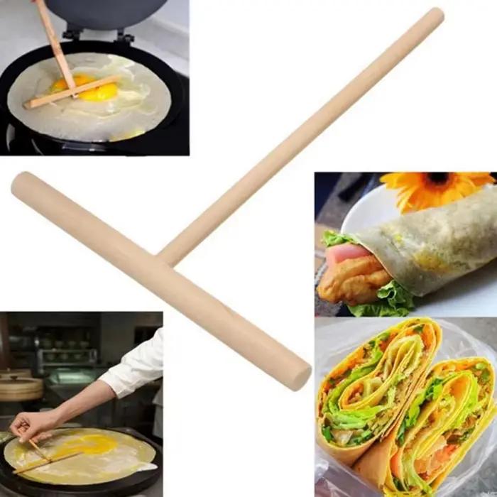Crêpière en bois en forme de T