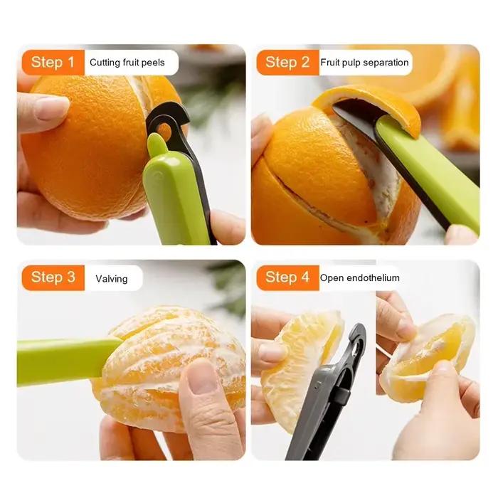Éplucheur d'orange multifonctionnel, outil d'épluchage de Pomelo de fruits créatif réutilisable, outil de cuisine ouvert facile à utiliser pour pamplemousse