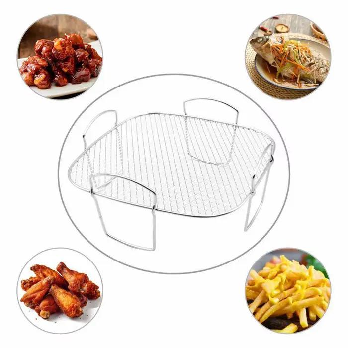 Grille de cuisson empilable en acier inoxydable pour friteuse à air et four