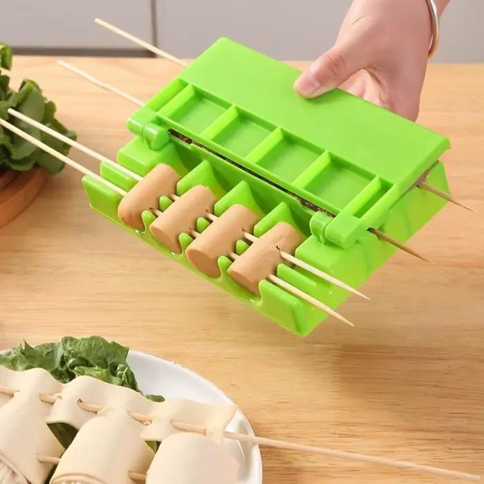 Outil multifonctionnel pour brochettes de viande et légumes, idéal pour le camping, les pique-niques et les grillades à la maison ou en voyage