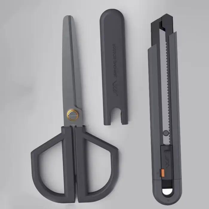 Ensemble de ciseaux et de couteaux utilitaires JIMIHOME, étui de protection réglable, outil de bricolage pour l'artisanat, la couture, la papeterie, le travail manuel de bureau