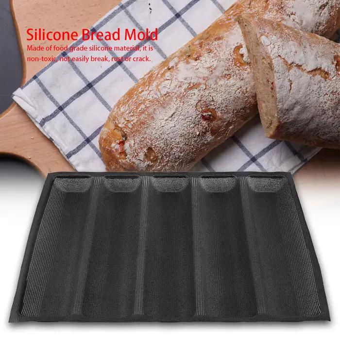 Moule à pain en Silicone de forme oblongue, ustensiles de cuisson pour pain français, poêle à Baguette, plateau de cuisson français, ustensiles de cuisson en Silicone