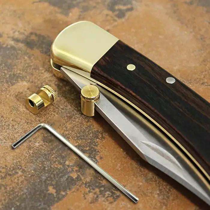 Bouton de couteau poussoir avec clé à vis kit de vis poussoir goujon pour couteaux de poche pliants 110 modèles camping hikering outdoor tools accessoire de couteau de poche multifonctionnels