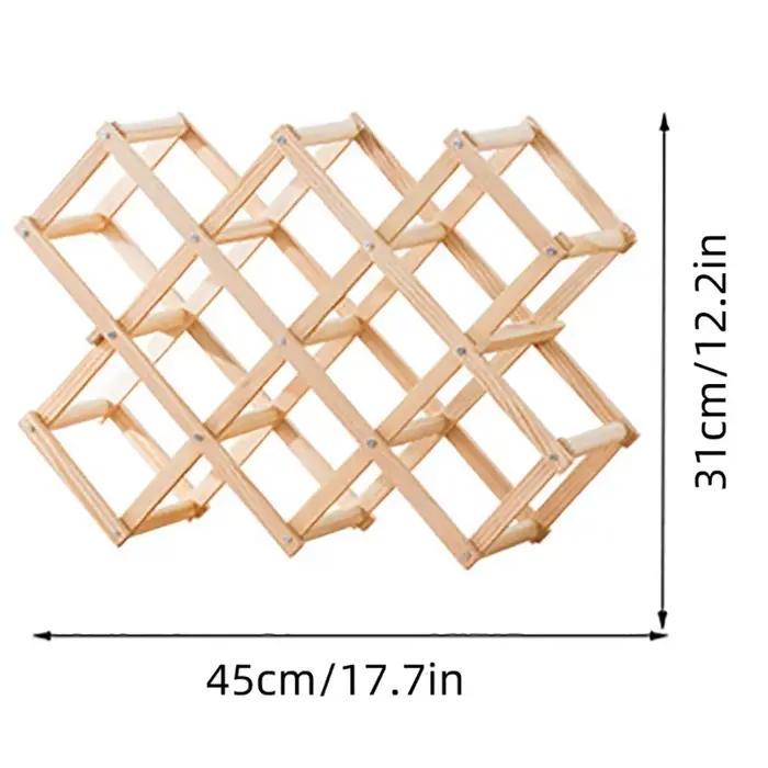Casier à vin en bois supports de stockage de vin comptoir 10 bouteilles pliable autoportant