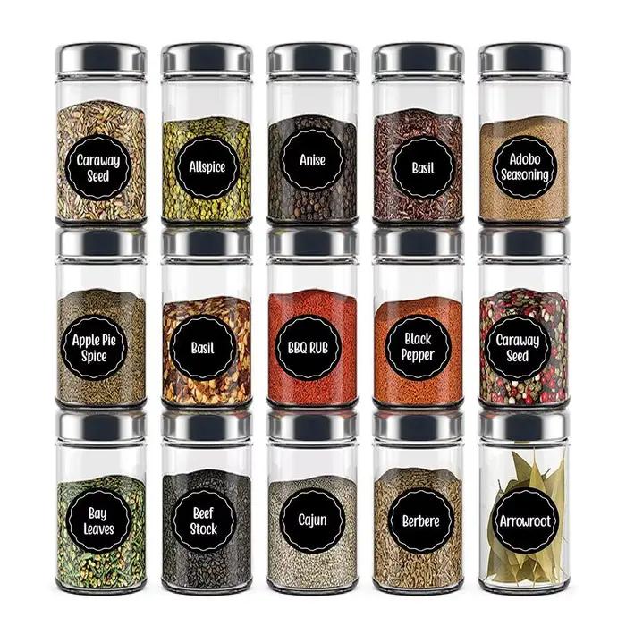 Autocollants de boîte à épices en PVC pour la décoration et l'organisation de la cuisine élégante et audacieuse pour les occasions spéciales et les cadeaux de mariage