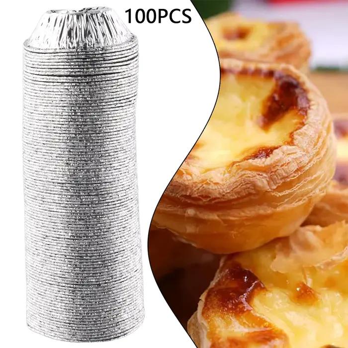 100 pièces aluminium 3in feuille tarte Pan jetable Mini Pot