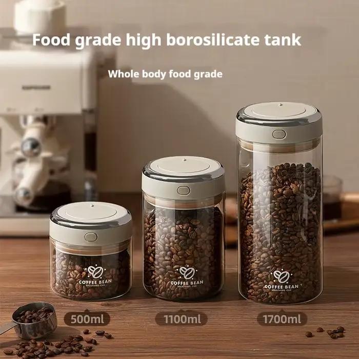 Pot scellé sous vide de grains de café de qualité alimentaire avec traqueur de date et conteneurs de stockage de valve