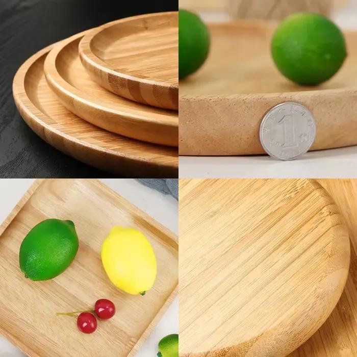Assiette de fruits en bois de hêtre, assiette de buffet domestique, assiettes ovales en bois, plateaux décoratifs, bonbons rectangulaires, dessert quePlate, britware