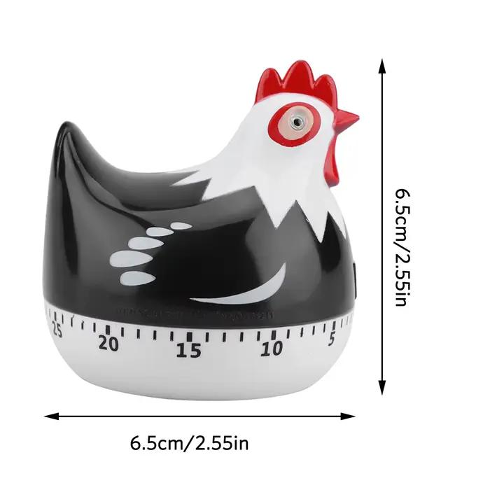 Minuteur de cuisine en forme de poulet, en plastique, avec fonction de rappel et compte à rebours, alarme sonore