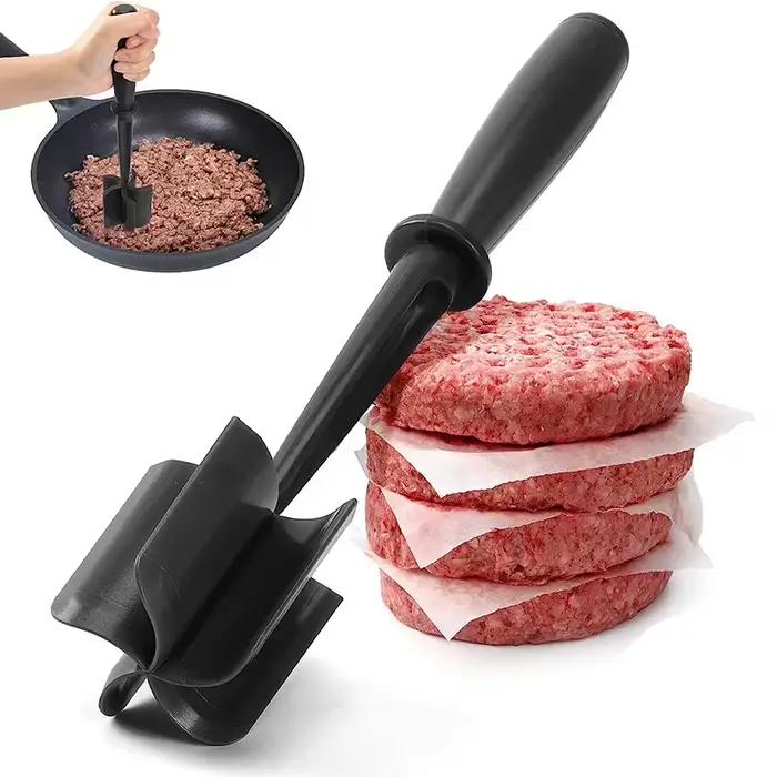 Hachoir à viande de cuisine, broyeur de bœuf moulu, spatule de mélange, de broyage et de frappe, grattoir à viande pour hacher la viande